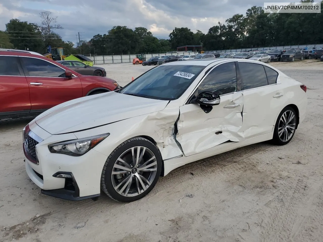 2021 Infiniti Q50 Sensory VIN: JN1EV7CP4MM700212 Lot: 73428834