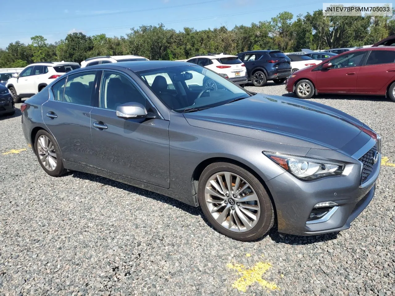 2021 Infiniti Q50 Luxe VIN: JN1EV7BP5MM705033 Lot: 74048114