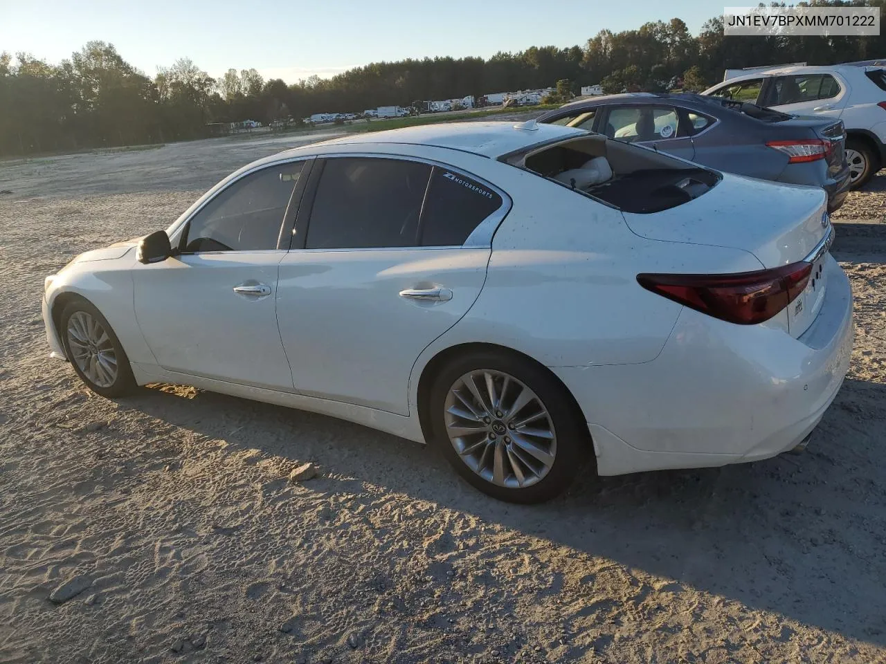 2021 Infiniti Q50 Luxe VIN: JN1EV7BPXMM701222 Lot: 74685504