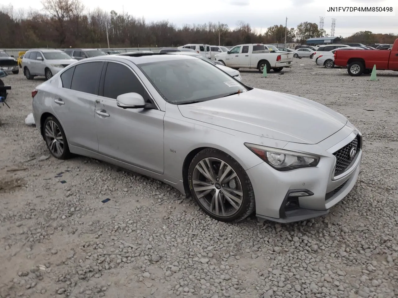 2021 Infiniti Q50 Red Sport 400 VIN: JN1FV7DP4MM850498 Lot: 78503373