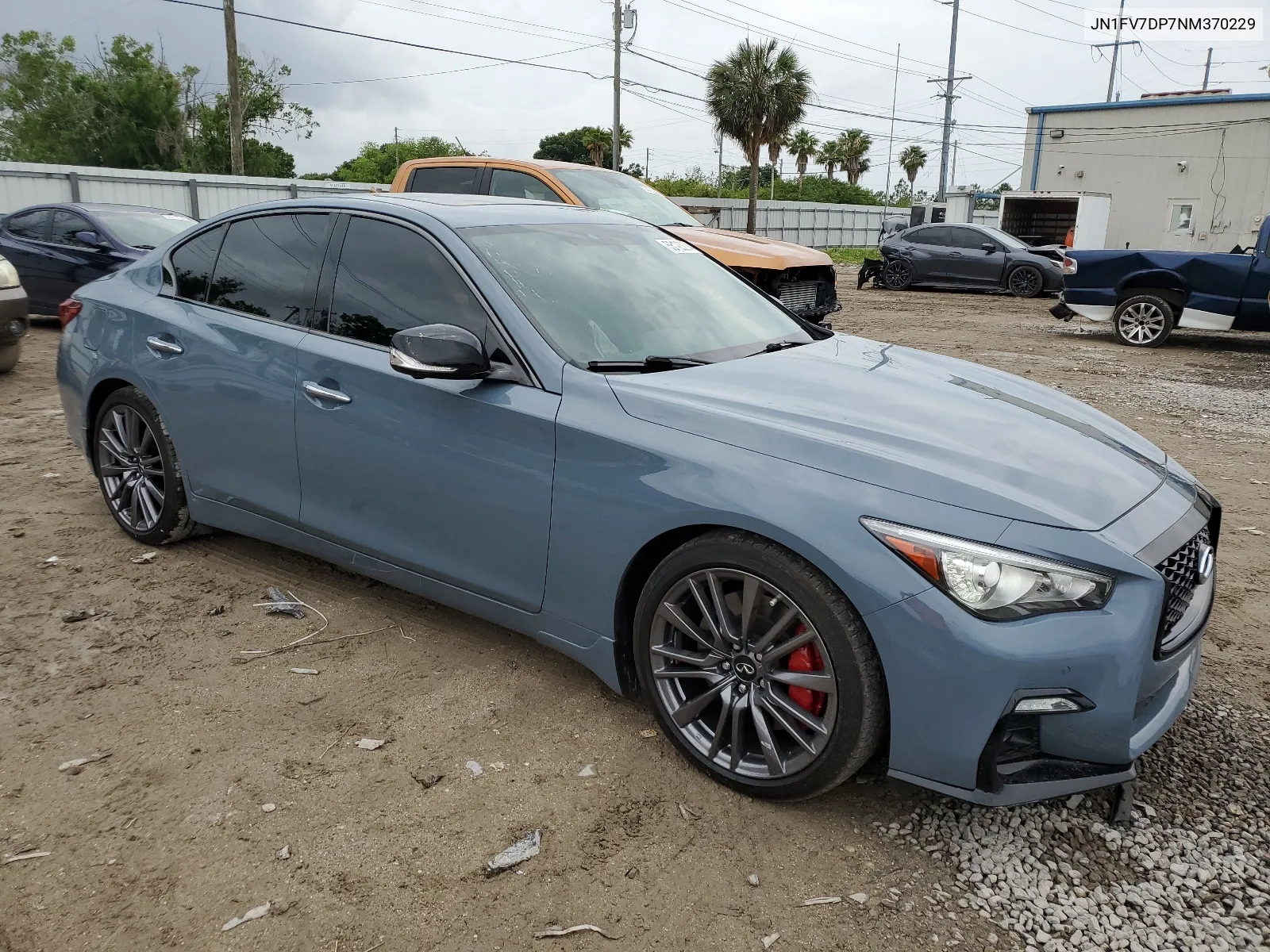 2022 Infiniti Q50 Red Sport 400 VIN: JN1FV7DP7NM370229 Lot: 55123274