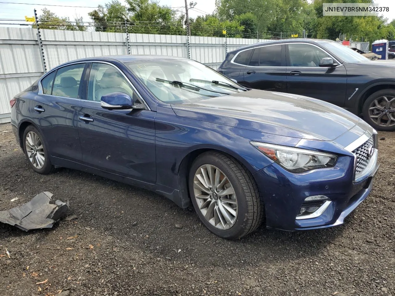 2022 Infiniti Q50 Luxe VIN: JN1EV7BR5NM342378 Lot: 69170584