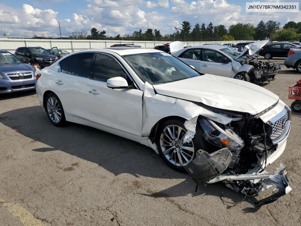 2022 Infiniti Q50 Luxe VIN: JN1EV7BR7NM342351 Lot: 72524014