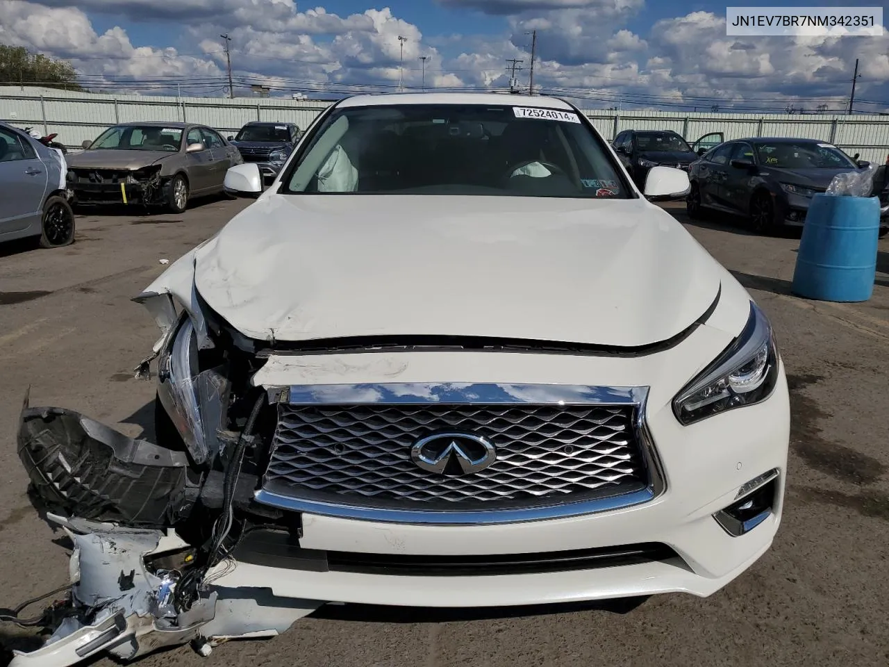 2022 Infiniti Q50 Luxe VIN: JN1EV7BR7NM342351 Lot: 72524014