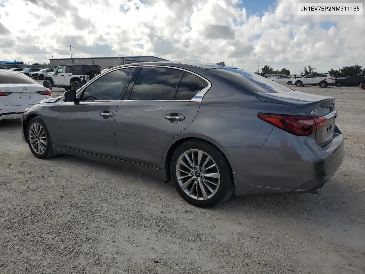 JN1EV7BP2NM311135 2022 Infiniti Q50 Luxe