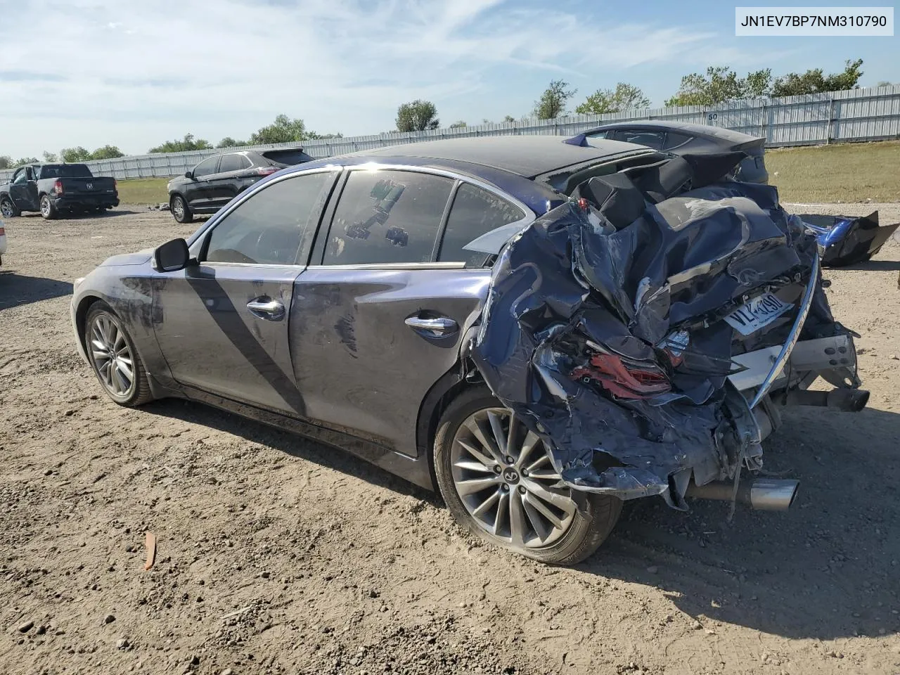 2022 Infiniti Q50 Luxe VIN: JN1EV7BP7NM310790 Lot: 76708514