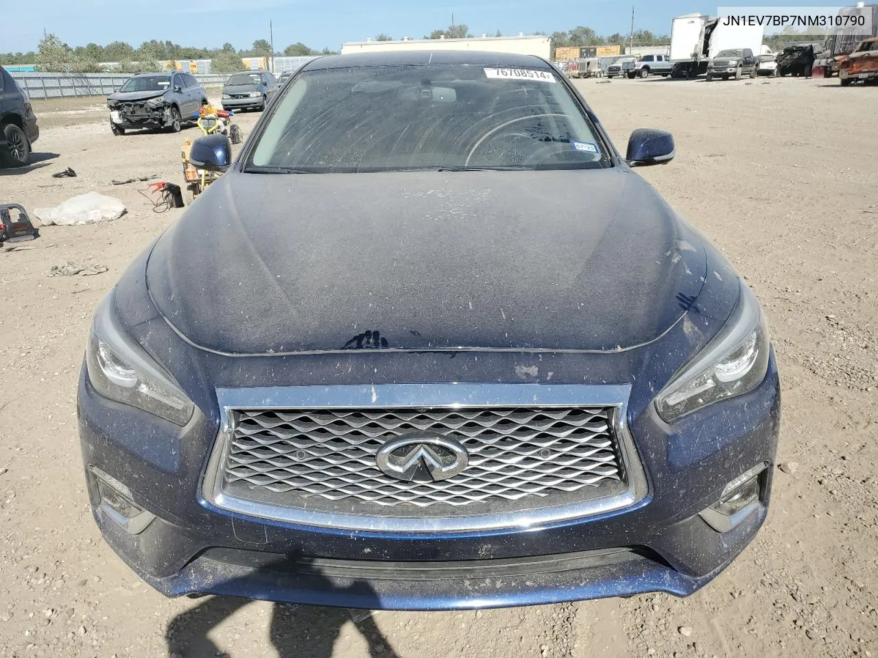 2022 Infiniti Q50 Luxe VIN: JN1EV7BP7NM310790 Lot: 76708514