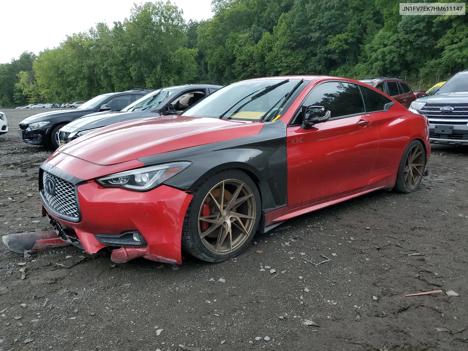 2017 Infiniti Q60 Red Sport 400 VIN: JN1FV7EK7HM611147 Lot: 66843974