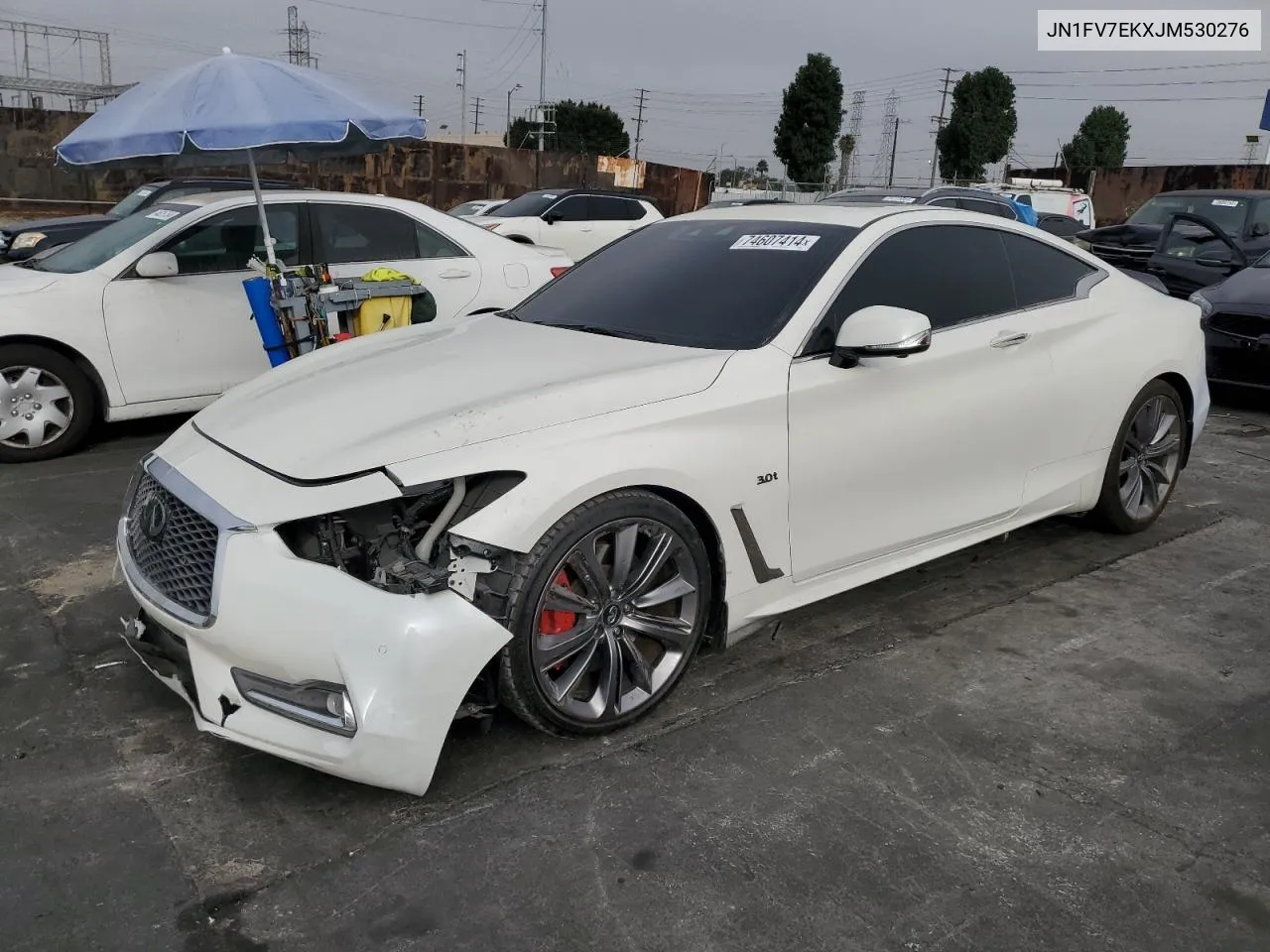 2018 Infiniti Q60 Red Sport 400 VIN: JN1FV7EKXJM530276 Lot: 74607414