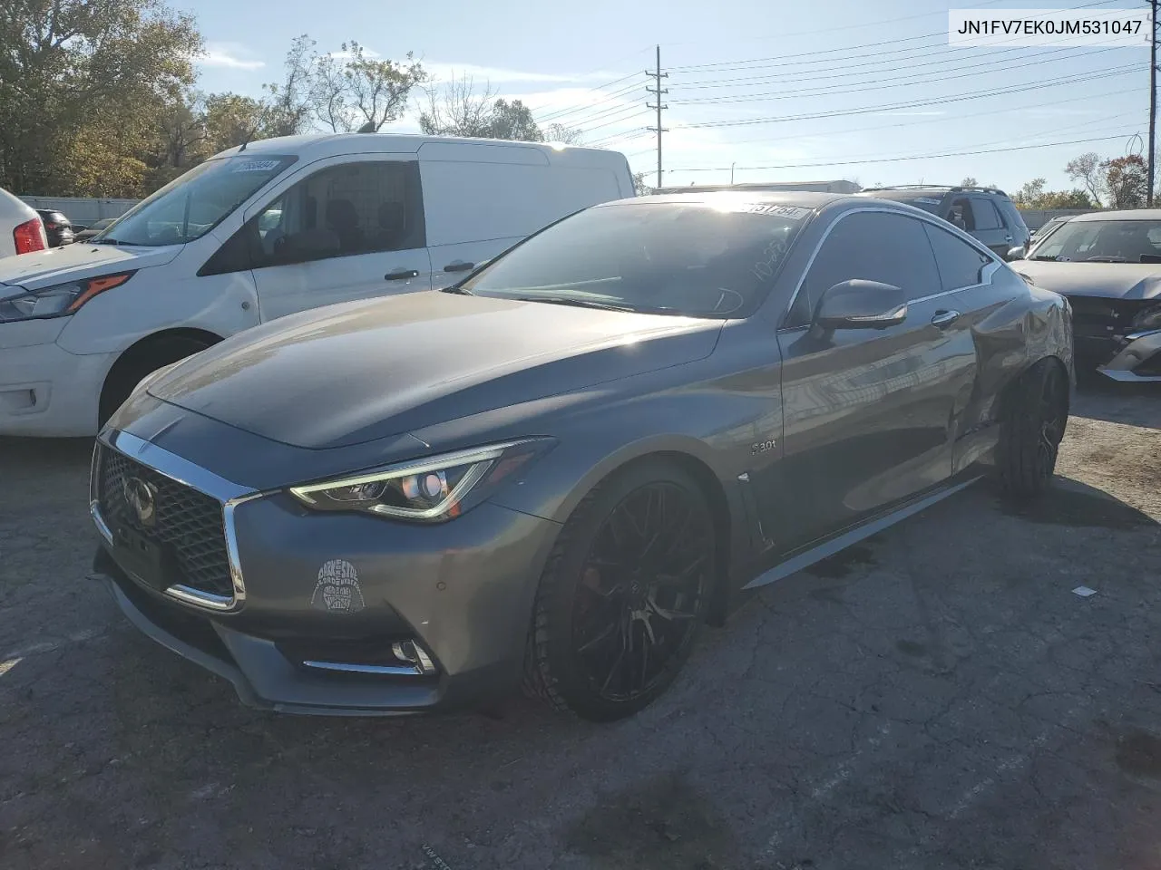 2018 Infiniti Q60 Red Sport 400 VIN: JN1FV7EK0JM531047 Lot: 78151754