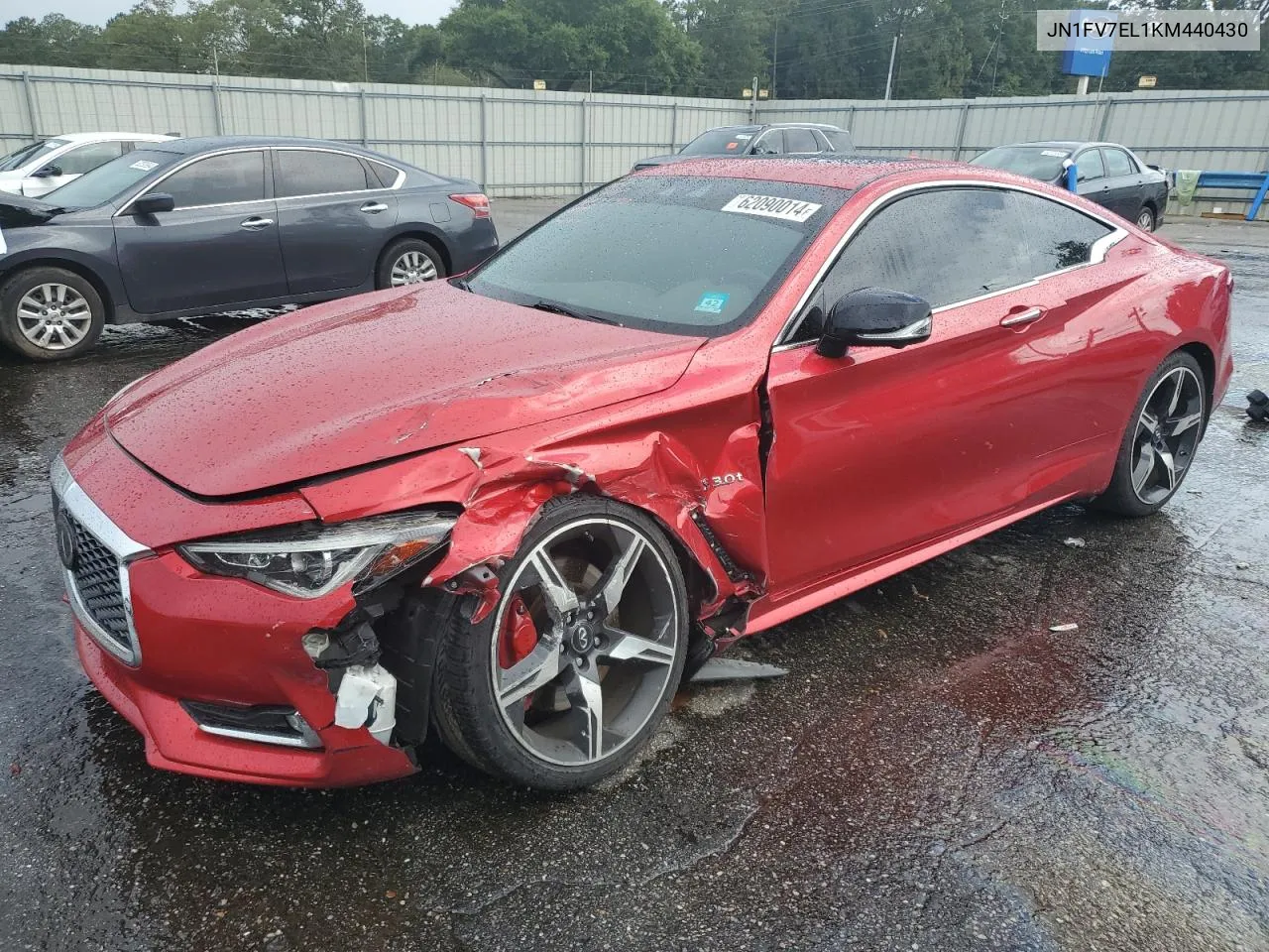 2019 Infiniti Q60 Red Sport 400 VIN: JN1FV7EL1KM440430 Lot: 62090014