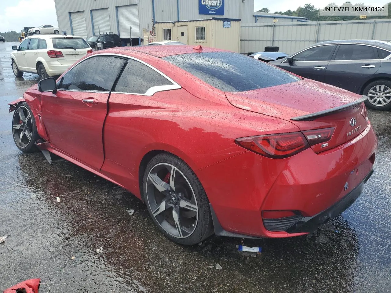 2019 Infiniti Q60 Red Sport 400 VIN: JN1FV7EL1KM440430 Lot: 62090014