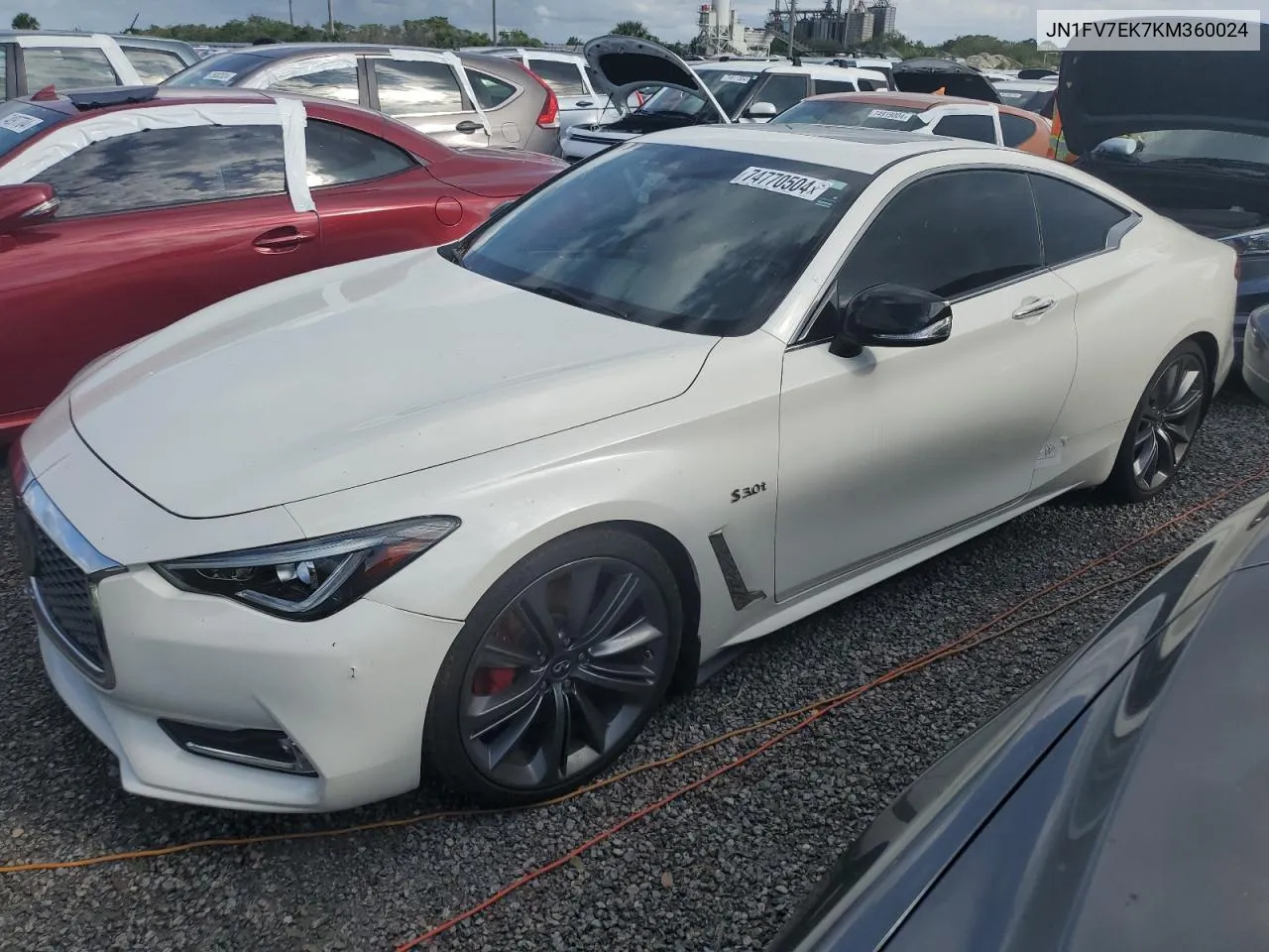 2019 Infiniti Q60 Red Sport 400 VIN: JN1FV7EK7KM360024 Lot: 74770504