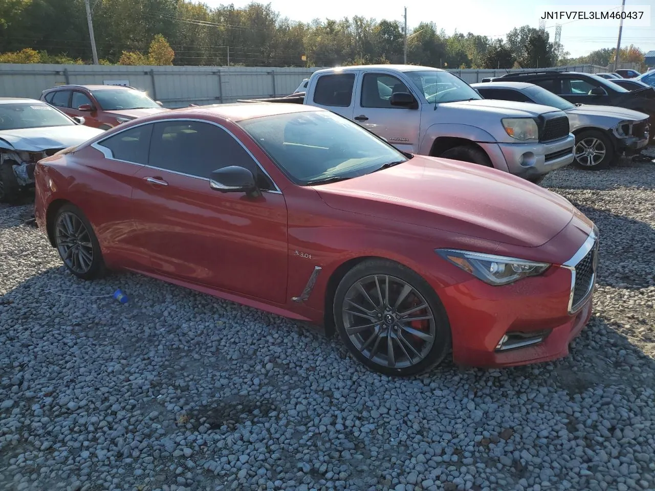 2020 Infiniti Q60 Red Sport 400 VIN: JN1FV7EL3LM460437 Lot: 78080804