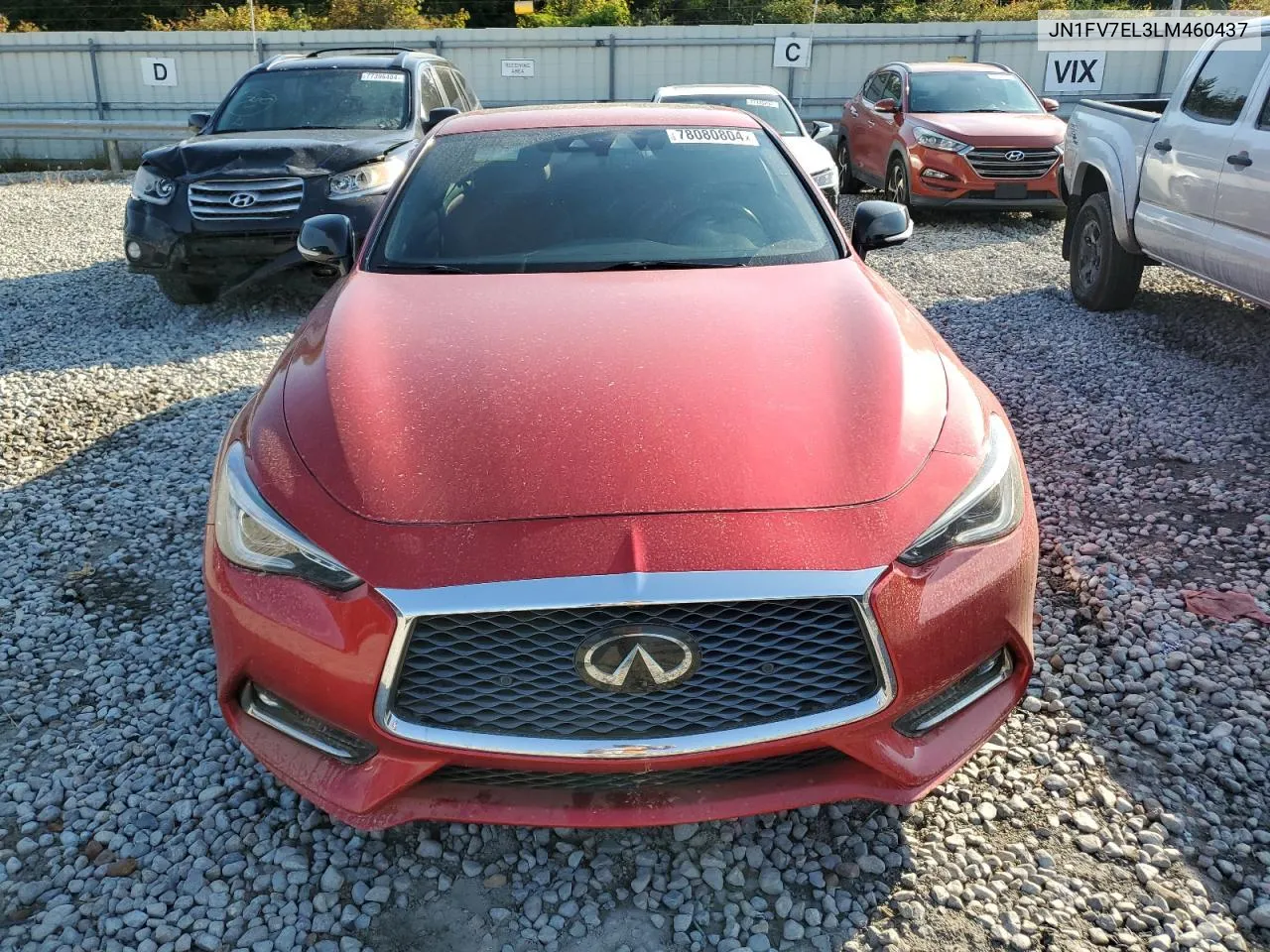 2020 Infiniti Q60 Red Sport 400 VIN: JN1FV7EL3LM460437 Lot: 78080804