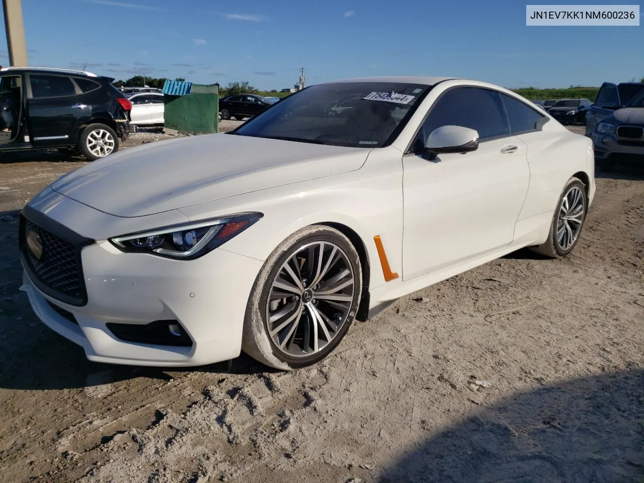 2022 Infiniti Q60 Luxe VIN: JN1EV7KK1NM600236 Lot: 75429544