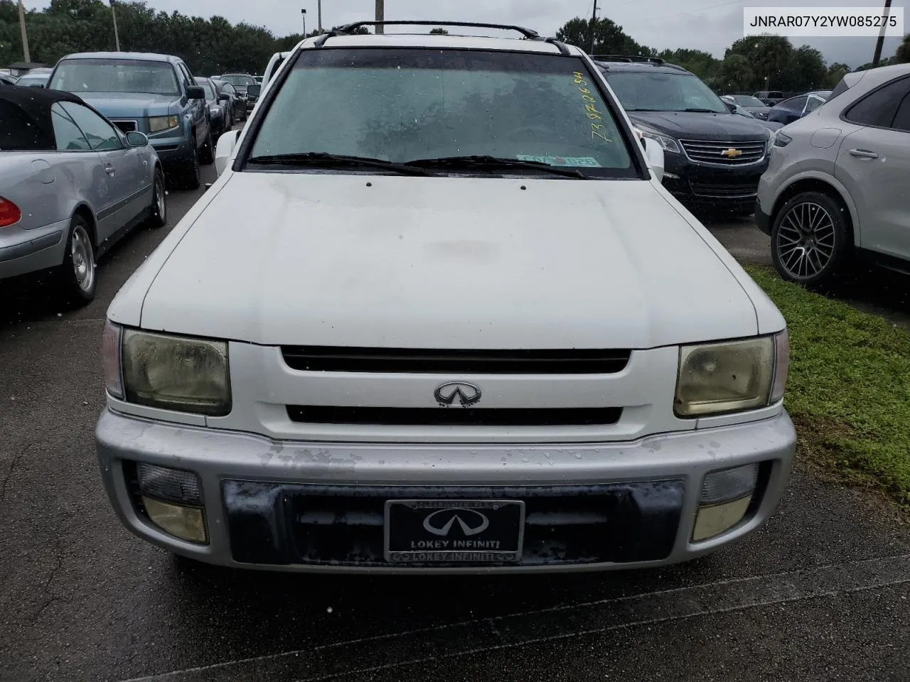 2000 Infiniti Qx4 VIN: JNRAR07Y2YW085275 Lot: 73872654