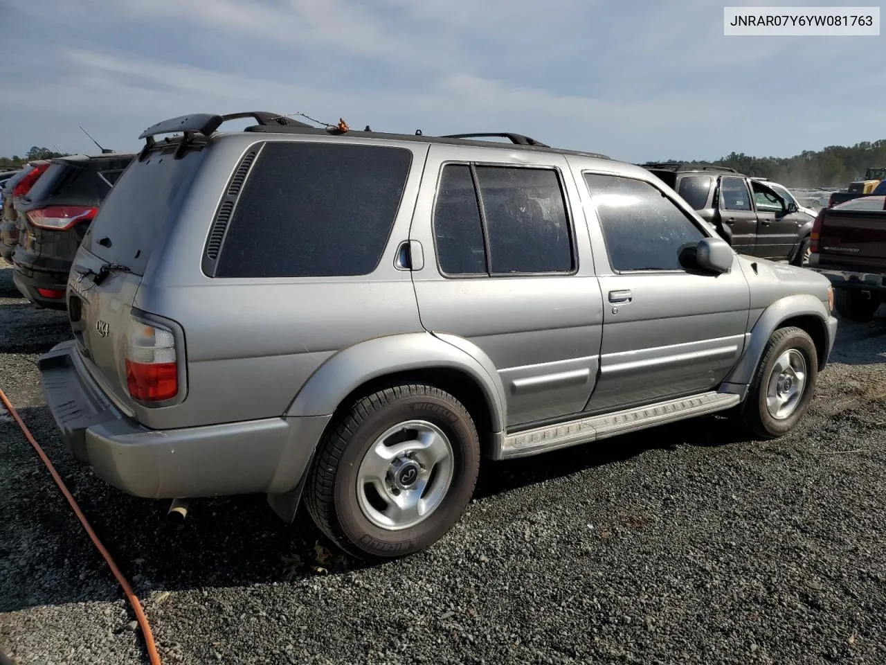 2000 Infiniti Qx4 VIN: JNRAR07Y6YW081763 Lot: 75116494