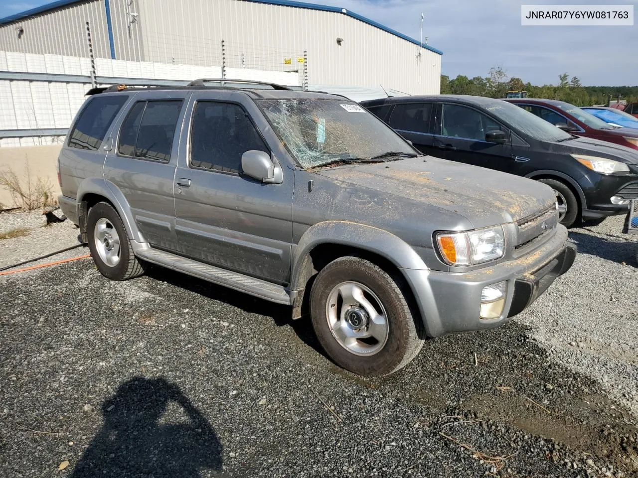 2000 Infiniti Qx4 VIN: JNRAR07Y6YW081763 Lot: 75116494