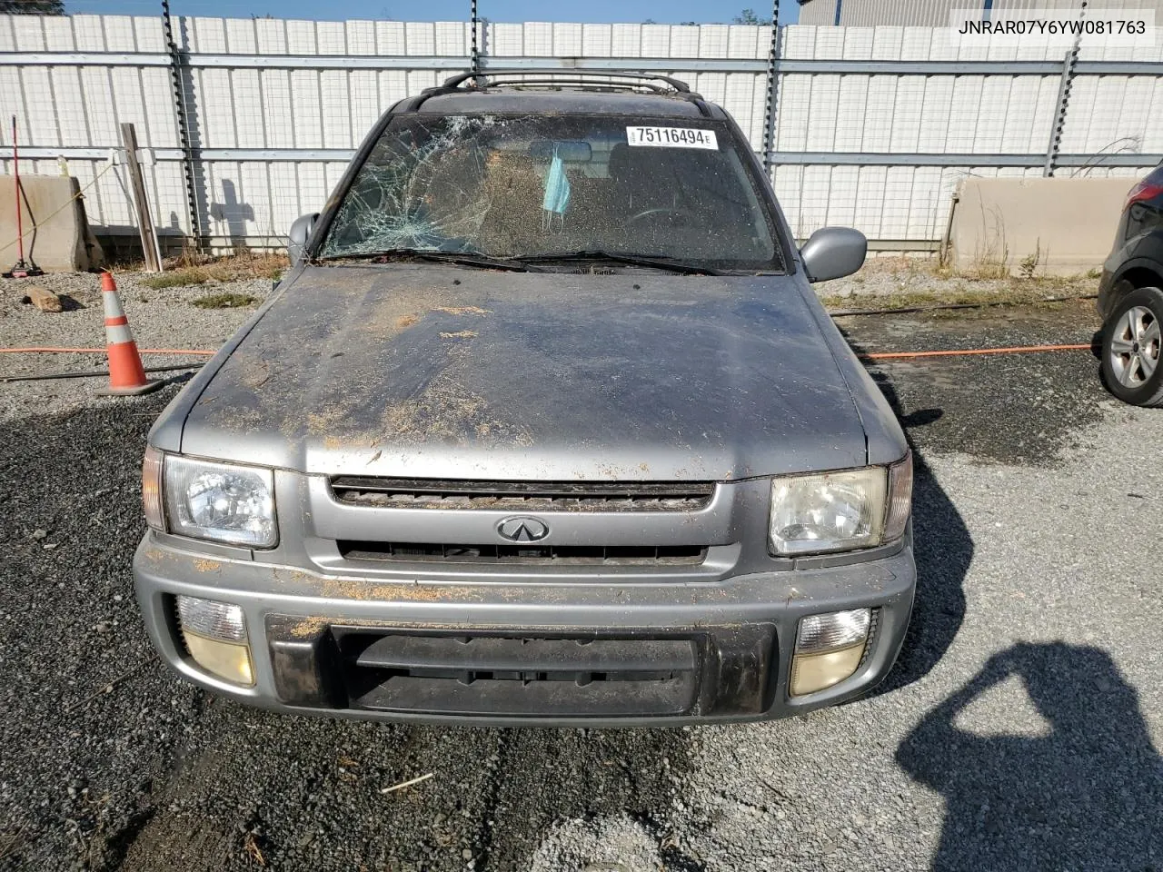 2000 Infiniti Qx4 VIN: JNRAR07Y6YW081763 Lot: 75116494