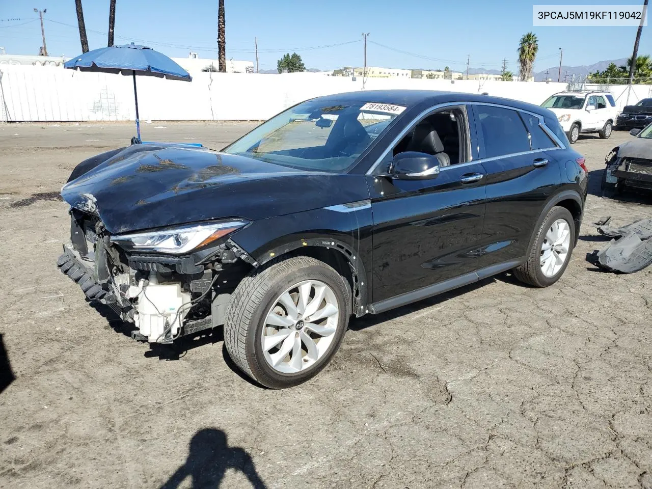 2019 Infiniti Qx50 Essential VIN: 3PCAJ5M19KF119042 Lot: 78193584