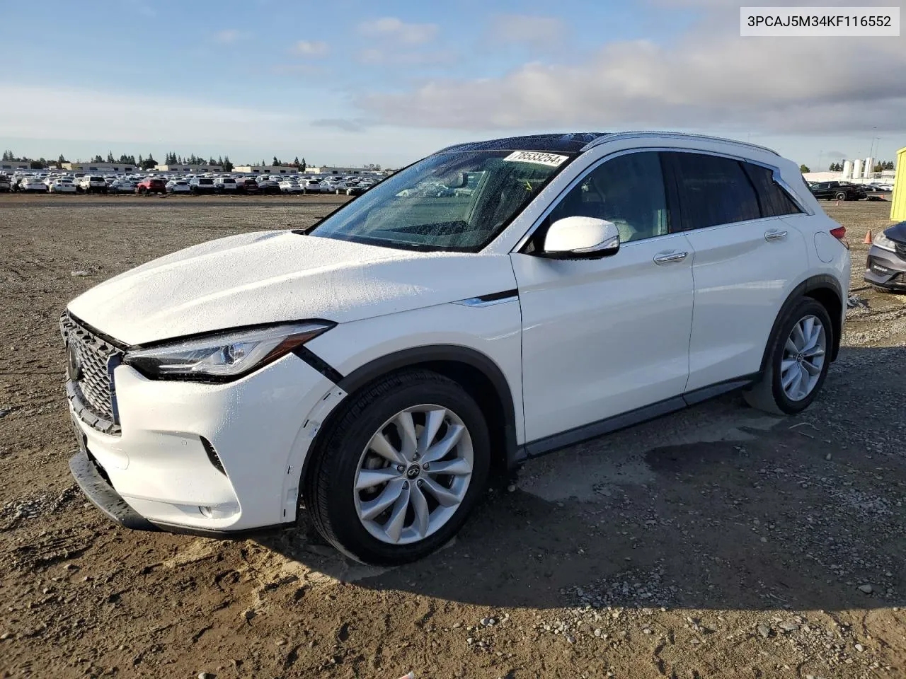 2019 Infiniti Qx50 Essential VIN: 3PCAJ5M34KF116552 Lot: 78533254