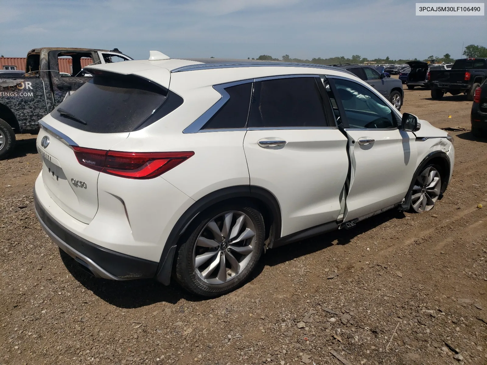 2020 Infiniti Qx50 Pure VIN: 3PCAJ5M30LF106490 Lot: 57150814