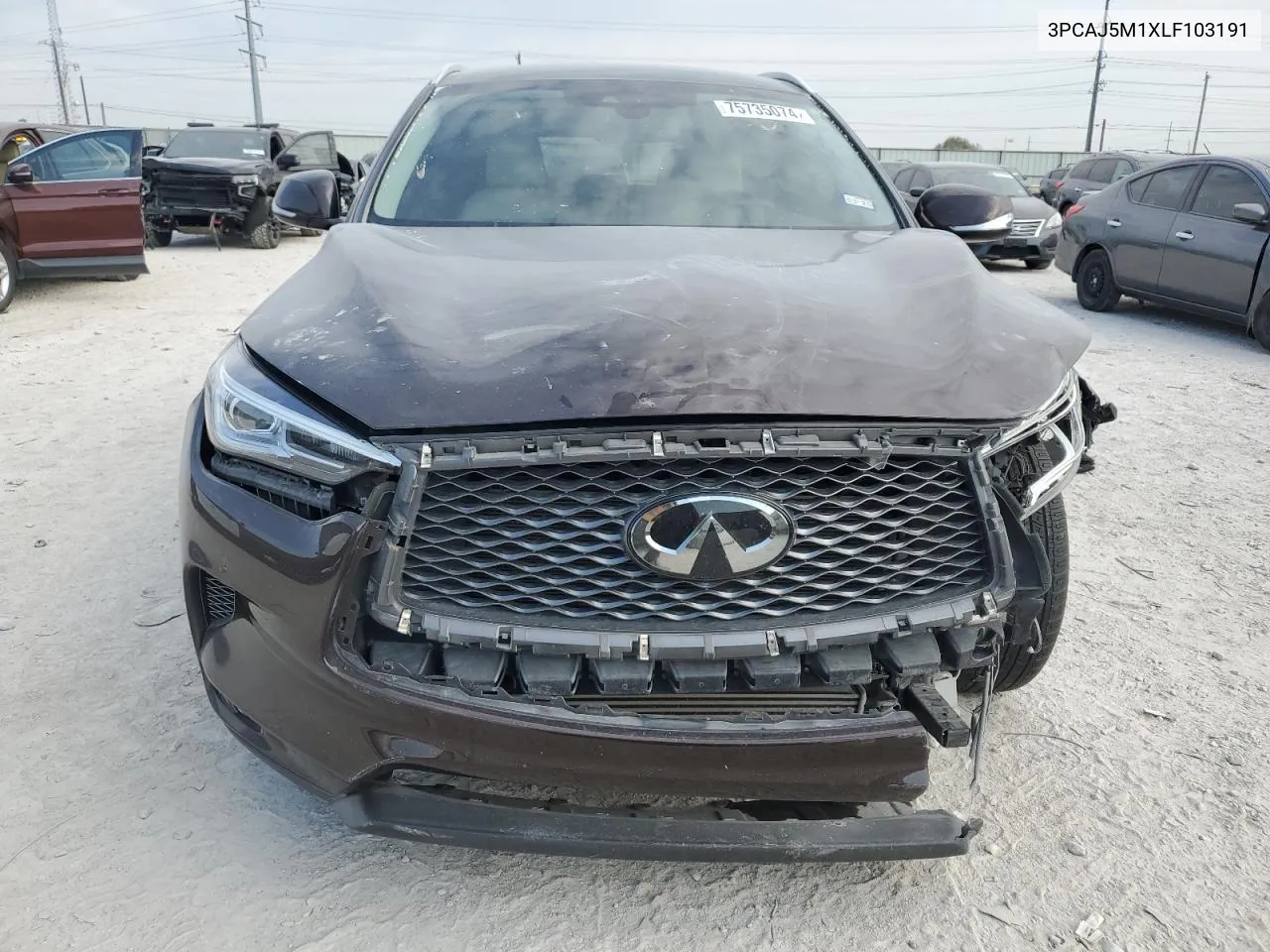 2020 Infiniti Qx50 Pure VIN: 3PCAJ5M1XLF103191 Lot: 75735074