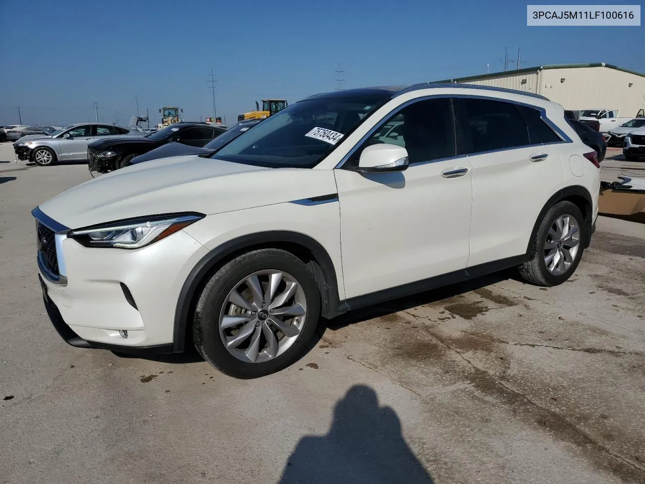 2020 Infiniti Qx50 Pure VIN: 3PCAJ5M11LF100616 Lot: 75750434