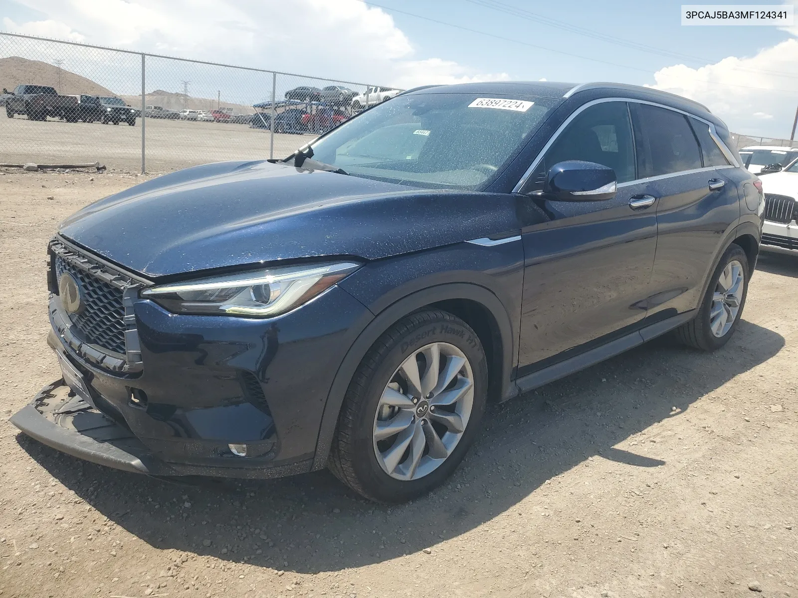 2021 Infiniti Qx50 Luxe VIN: 3PCAJ5BA3MF124341 Lot: 63897224