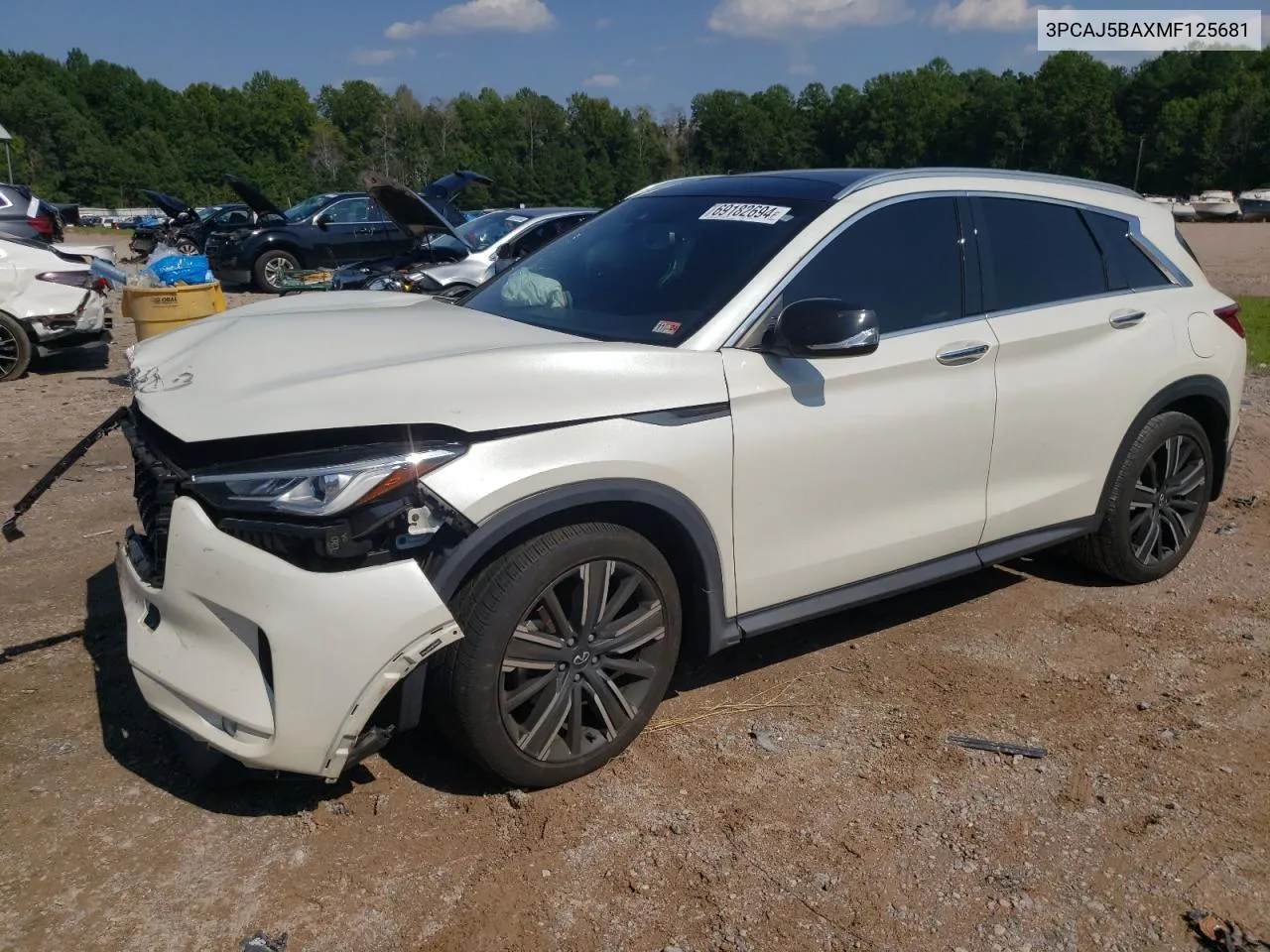 2021 Infiniti Qx50 Luxe VIN: 3PCAJ5BAXMF125681 Lot: 69182694