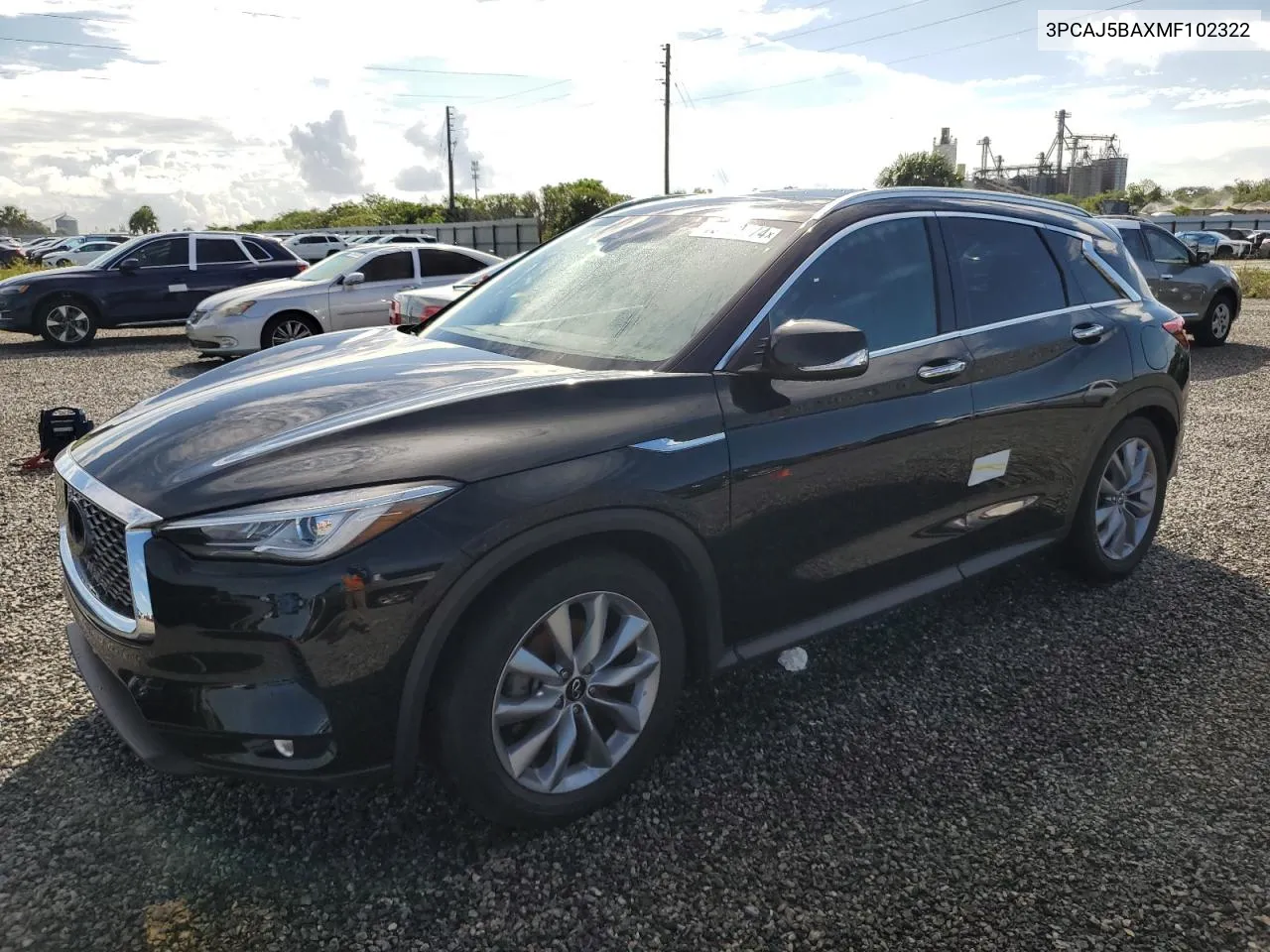 3PCAJ5BAXMF102322 2021 Infiniti Qx50 Luxe