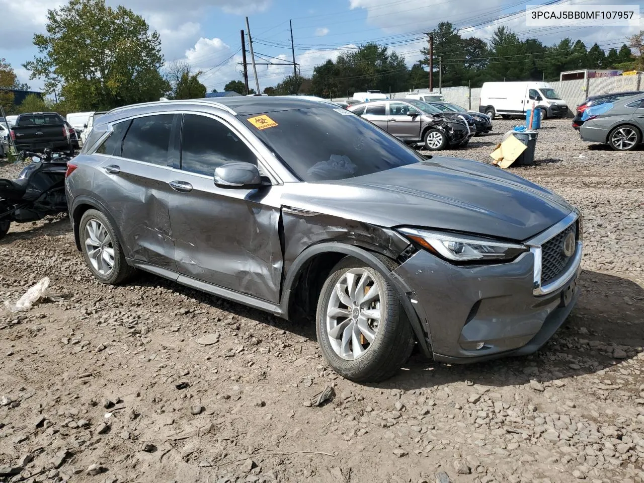 2021 Infiniti Qx50 Luxe VIN: 3PCAJ5BB0MF107957 Lot: 74042694