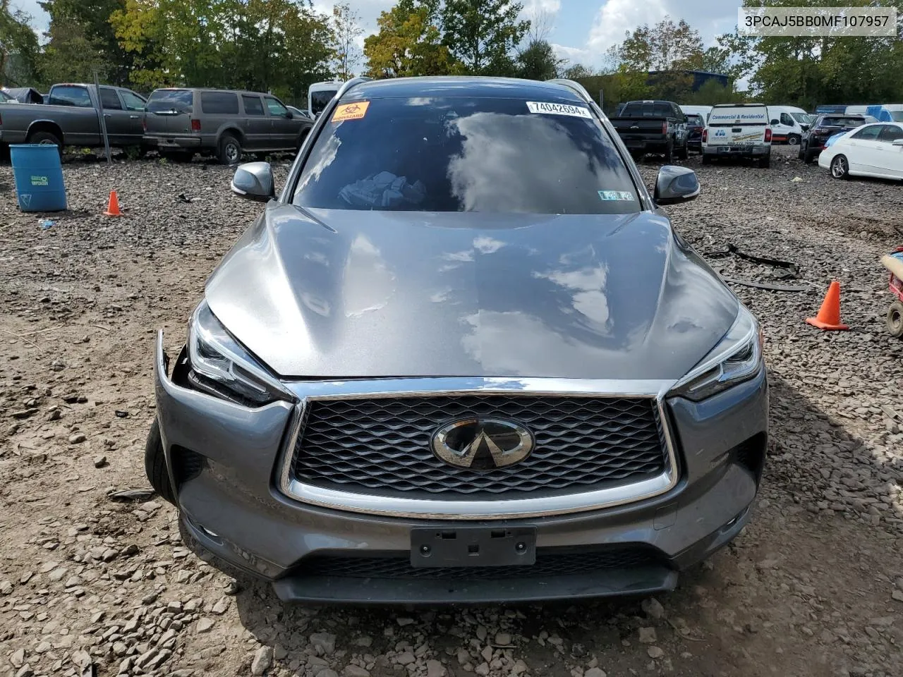 2021 Infiniti Qx50 Luxe VIN: 3PCAJ5BB0MF107957 Lot: 74042694