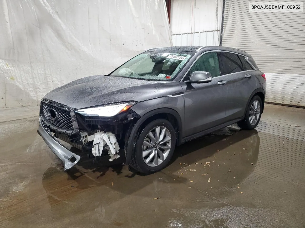 2021 Infiniti Qx50 Luxe VIN: 3PCAJ5BBXMF100952 Lot: 74452194