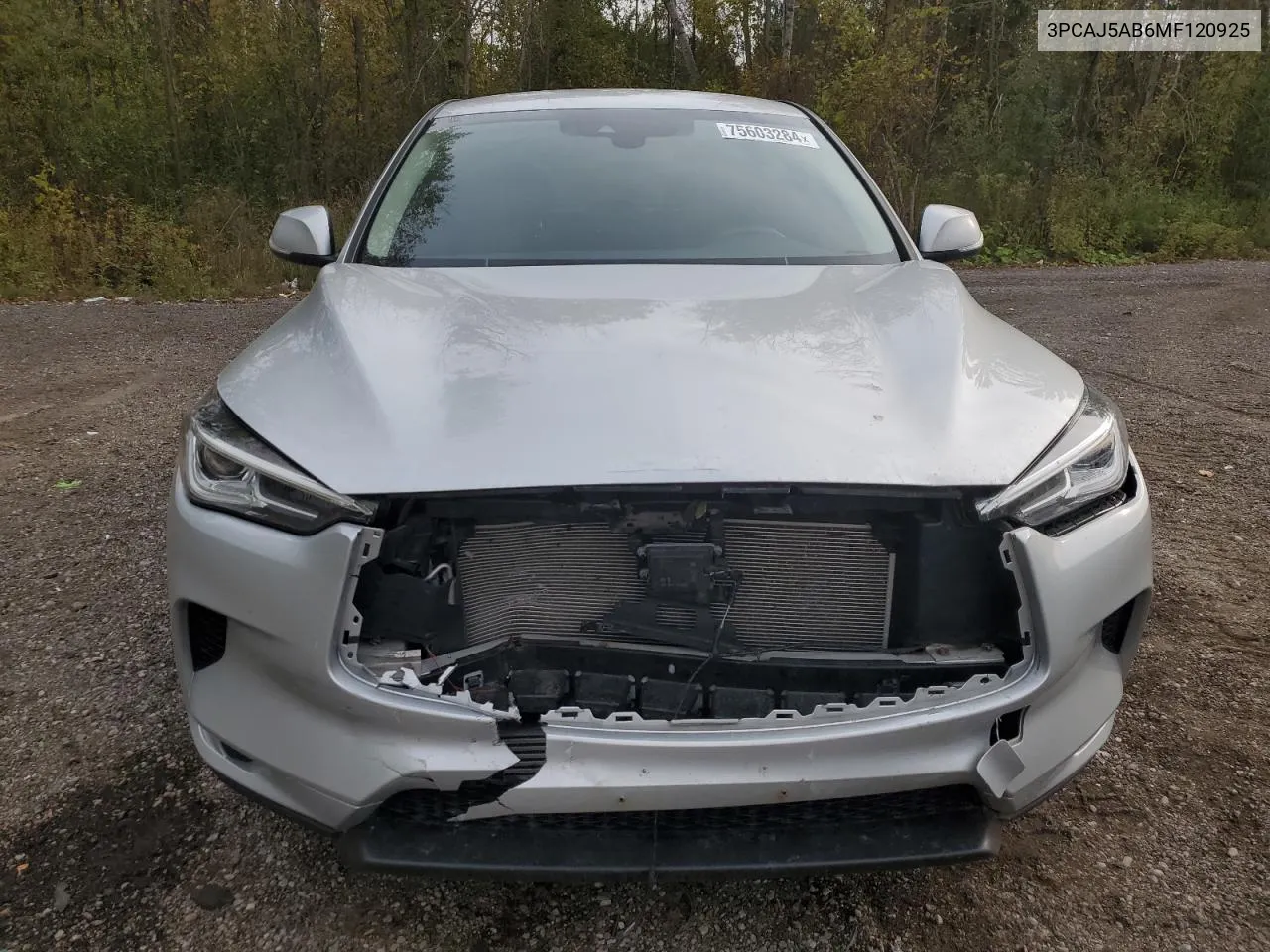 2021 Infiniti Qx50 Pure VIN: 3PCAJ5AB6MF120925 Lot: 75603284