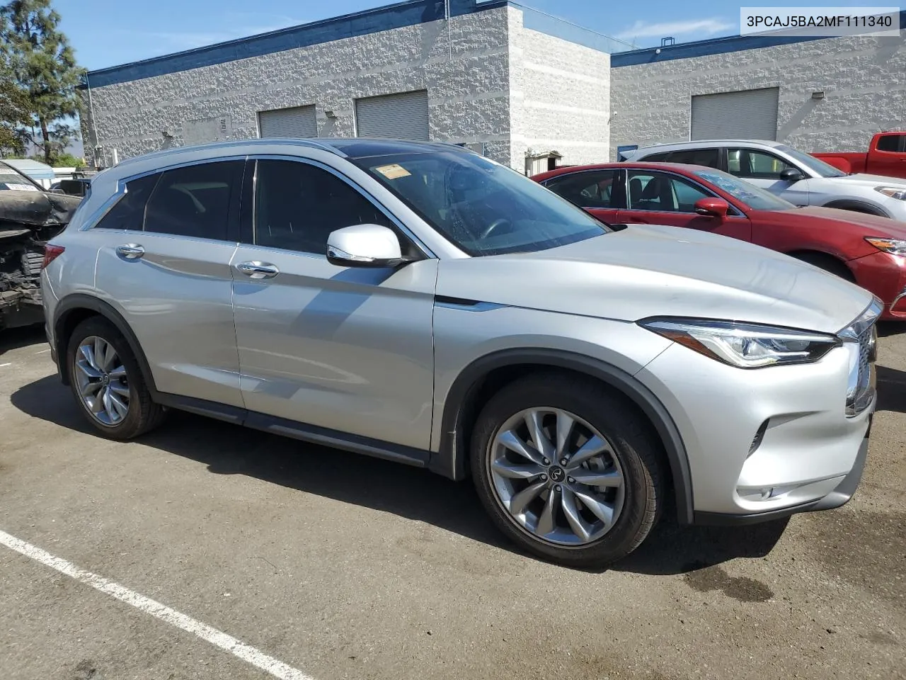 2021 Infiniti Qx50 Luxe VIN: 3PCAJ5BA2MF111340 Lot: 75963524