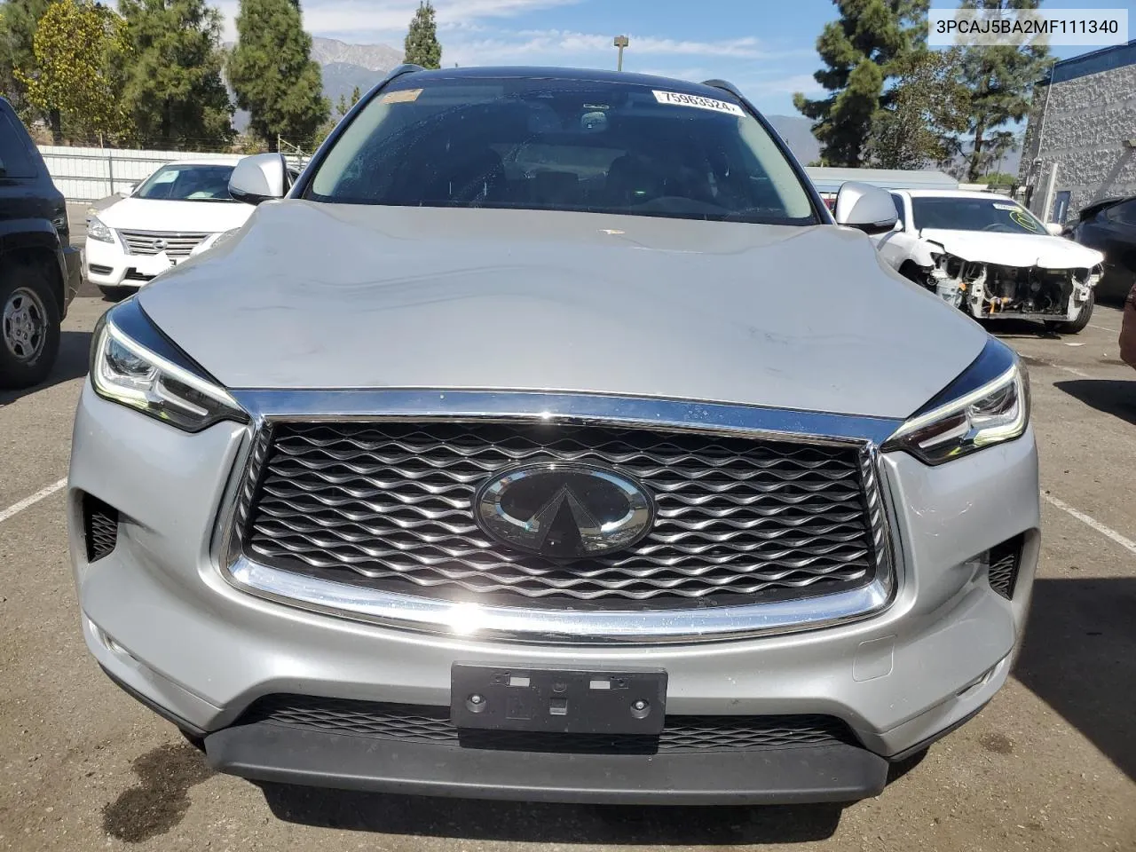 2021 Infiniti Qx50 Luxe VIN: 3PCAJ5BA2MF111340 Lot: 75963524