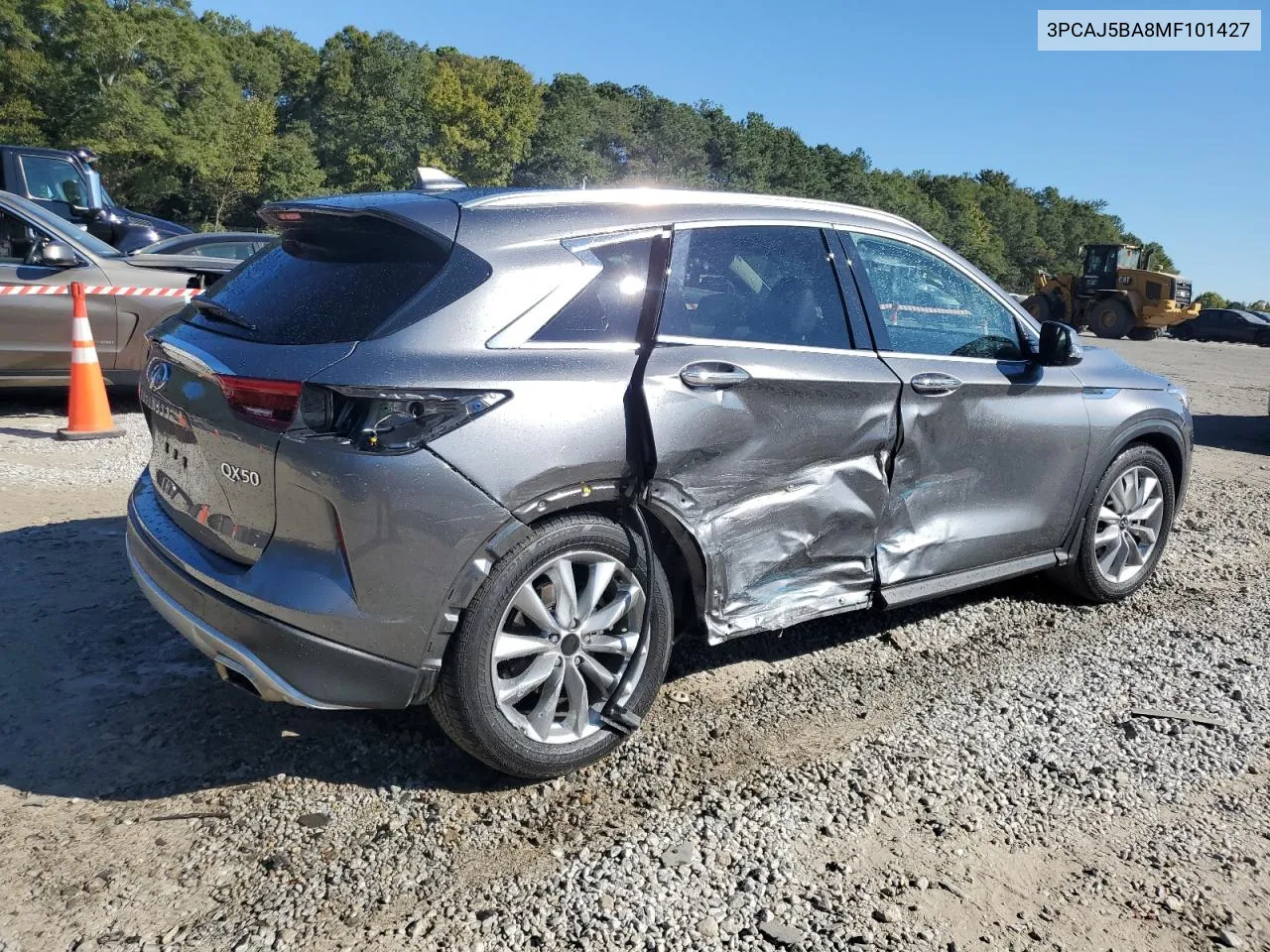 2021 Infiniti Qx50 Luxe VIN: 3PCAJ5BA8MF101427 Lot: 76565234