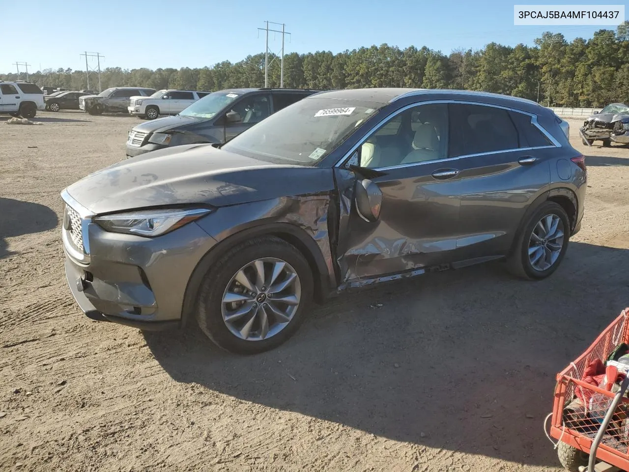 2021 Infiniti Qx50 Luxe VIN: 3PCAJ5BA4MF104437 Lot: 76599964