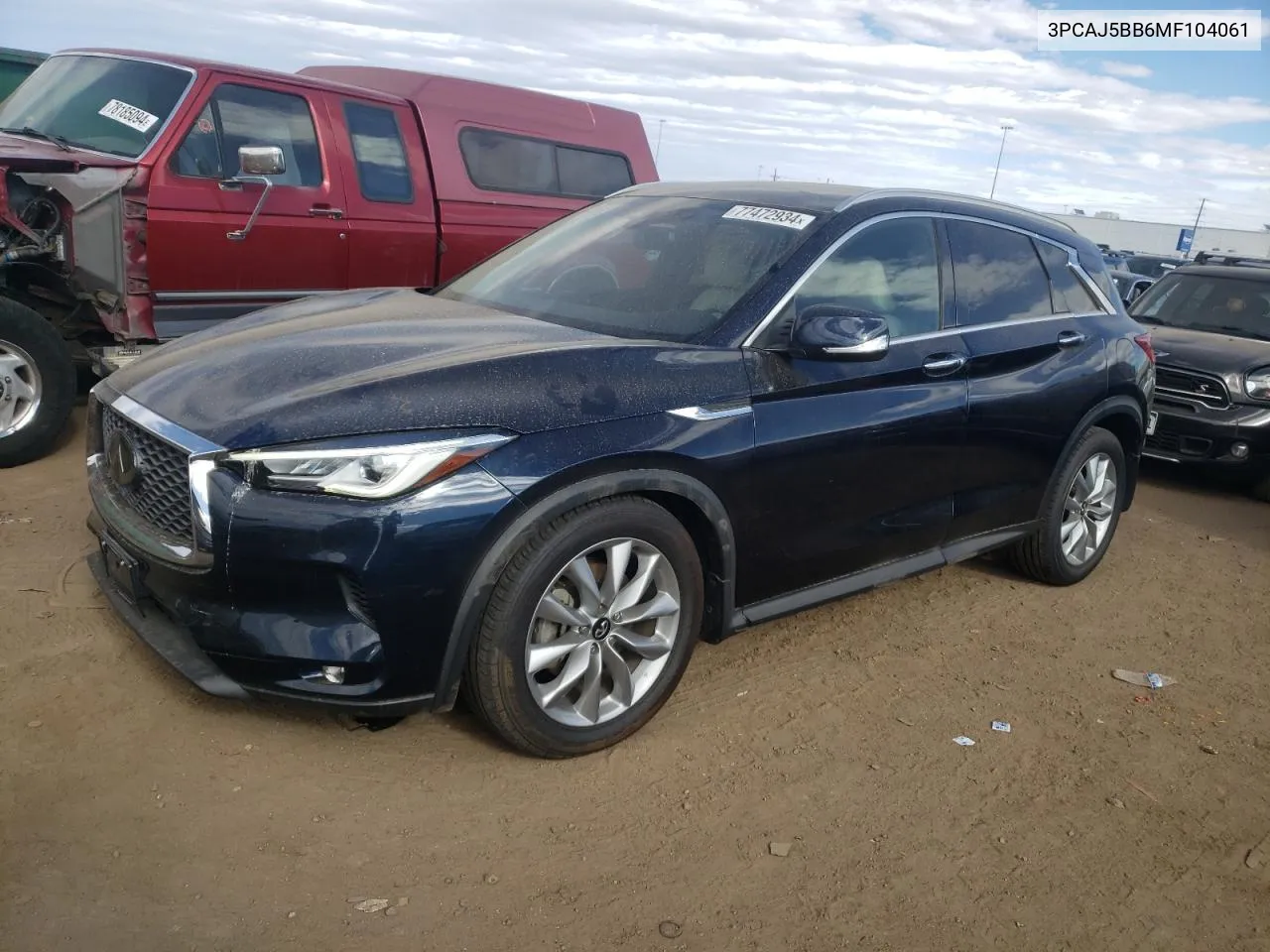 2021 Infiniti Qx50 Luxe VIN: 3PCAJ5BB6MF104061 Lot: 77472934