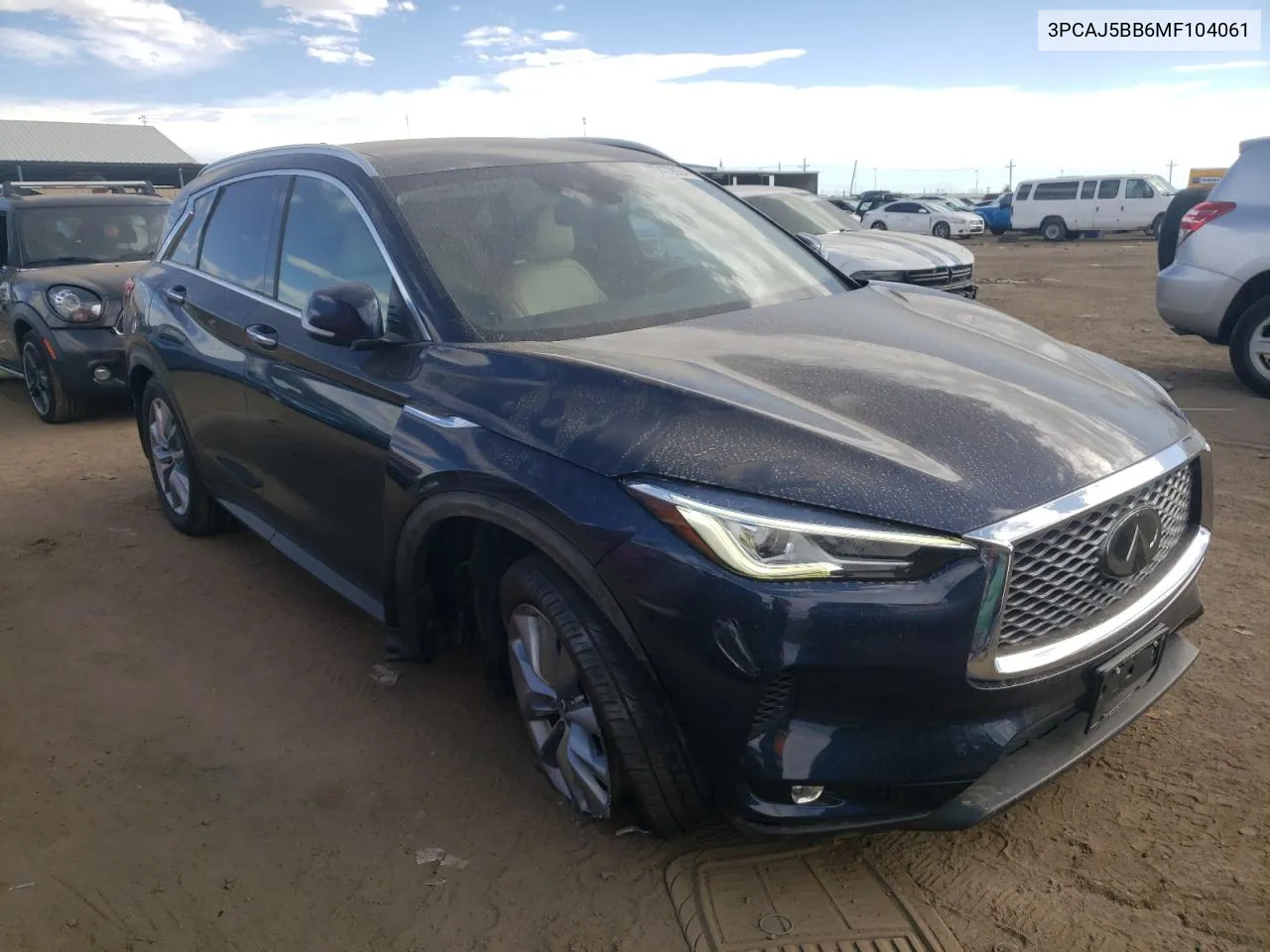 2021 Infiniti Qx50 Luxe VIN: 3PCAJ5BB6MF104061 Lot: 77472934