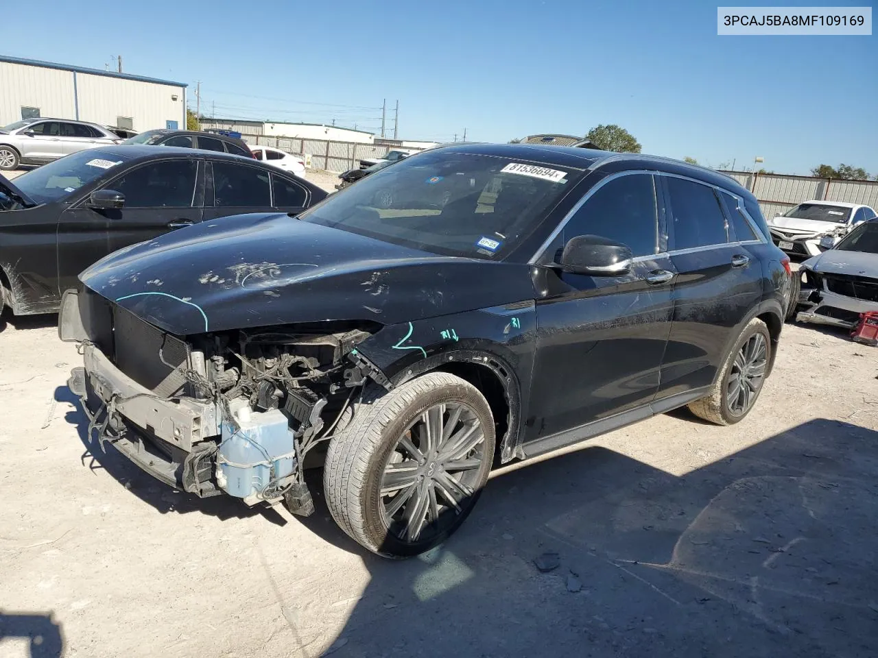 2021 Infiniti Qx50 Luxe VIN: 3PCAJ5BA8MF109169 Lot: 81536694