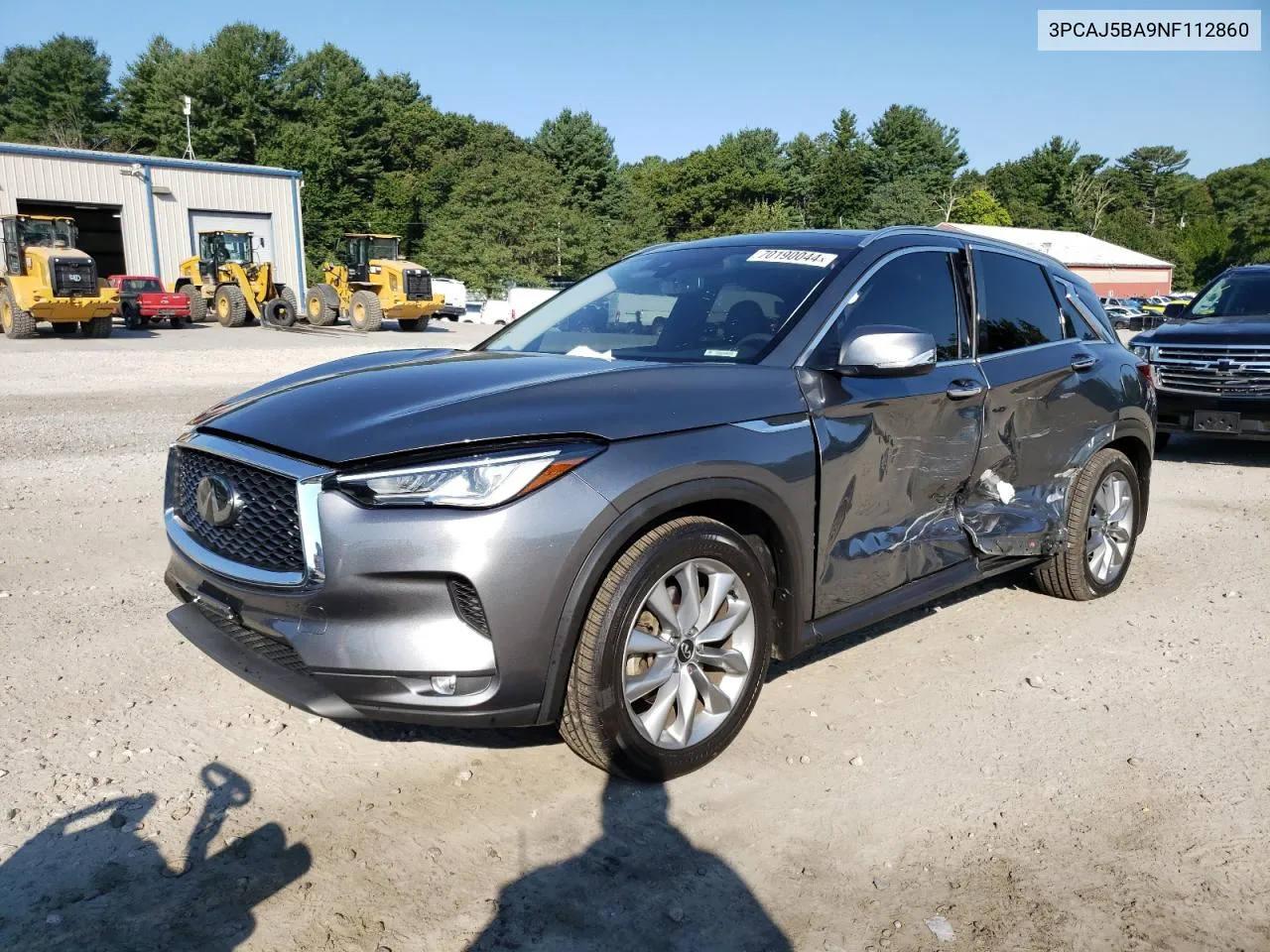 2022 Infiniti Qx50 Luxe VIN: 3PCAJ5BA9NF112860 Lot: 70190044