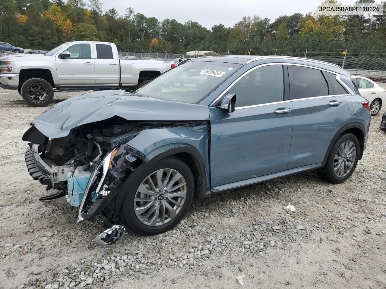 2023 Infiniti Qx50 Luxe VIN: 3PCAJ5BA8PF110326 Lot: 79599454