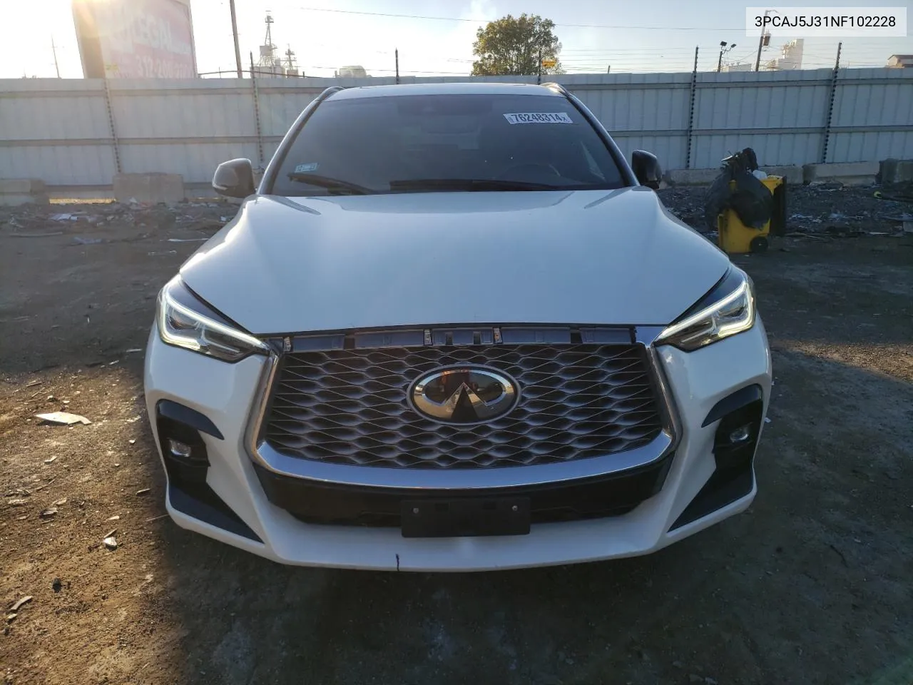 2022 Infiniti Qx55 Luxe VIN: 3PCAJ5J31NF102228 Lot: 76248314