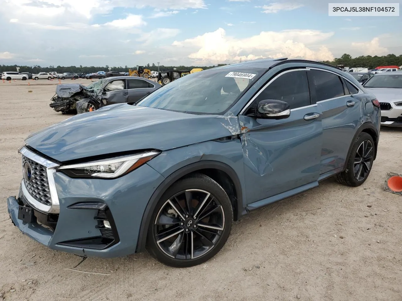 2022 Infiniti Qx55 Sensory VIN: 3PCAJ5L38NF104572 Lot: 79046904