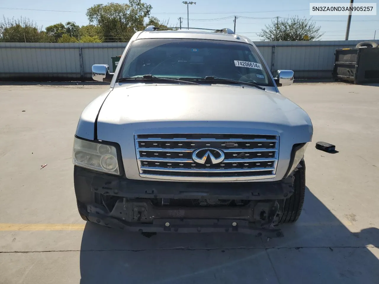 2010 Infiniti Qx56 VIN: 5N3ZA0ND3AN905257 Lot: 74206614