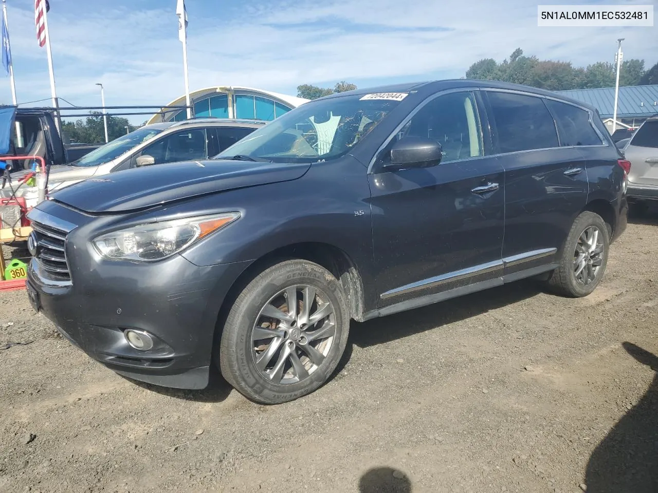 2014 Infiniti Qx60 VIN: 5N1AL0MM1EC532481 Lot: 72042044