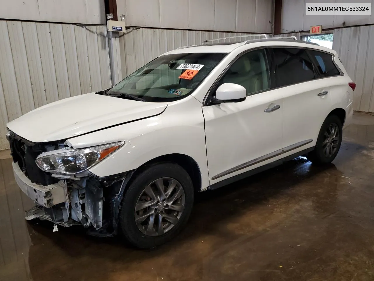 2014 Infiniti Qx60 VIN: 5N1AL0MM1EC533324 Lot: 73028404